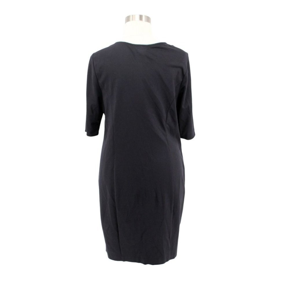 Lane Bryant Black Gray Ponte Knit Lace Short Sleeve Sheath Dress Plus Size 18 - Picture 4 of 5